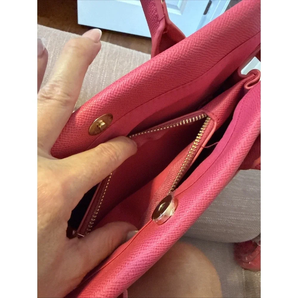 BEBE Orchid Evie Satchel Bag With Shoulder Strap Hot Pink Fuchsia NWT - Picture 10 of 16